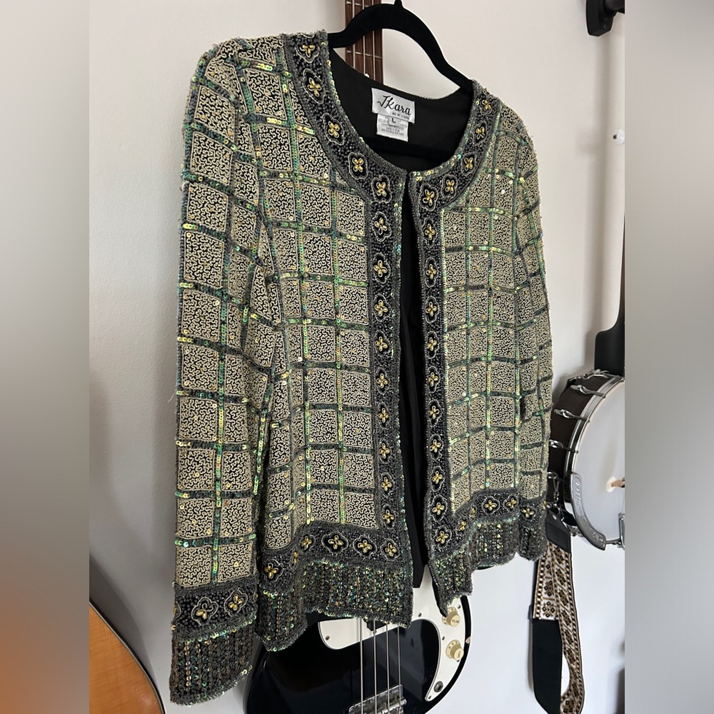 Vintage beaded silk jacket